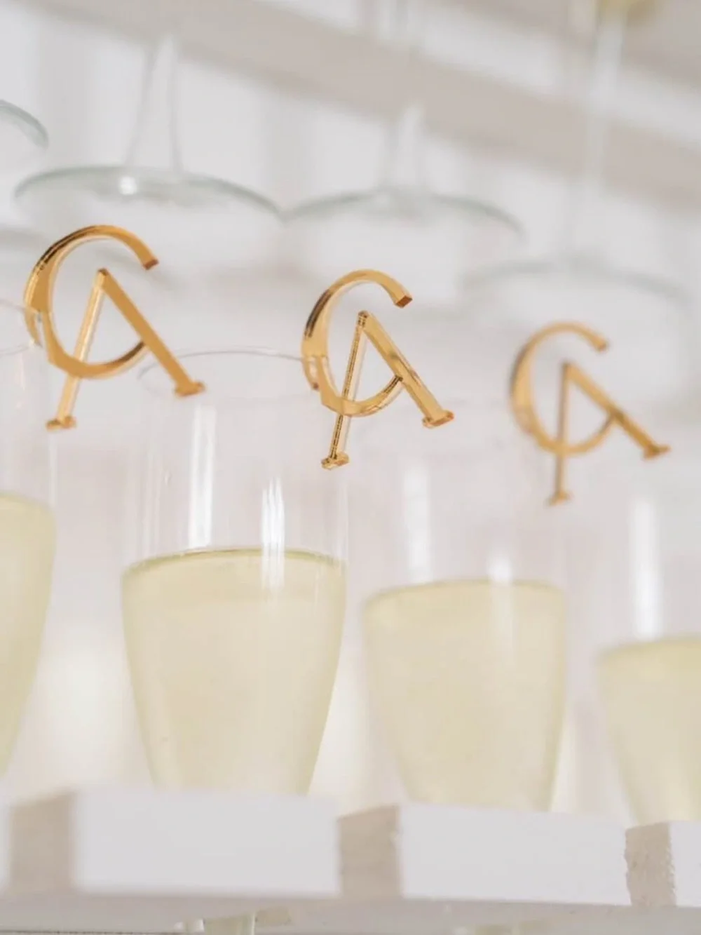 CA monogram acrylic drink tags